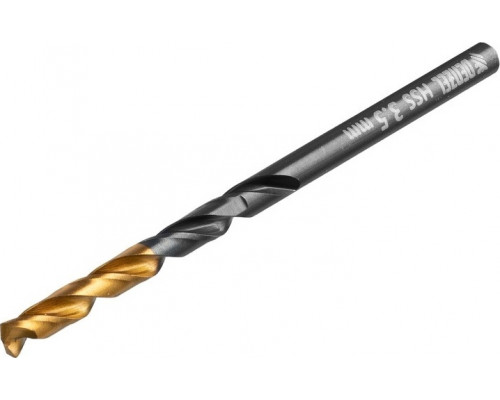 Сверло по металлу Denzel HSS-Tin, Golden Tip 3,5 мм, 10 шт 717207
