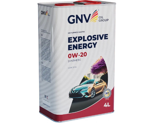Масло моторное GNV Explosive Energy 0W20 Synthetic 4 л (металл. канистра) GEE1M10453040120020004