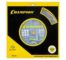 Алмазный диск для резки бетона CHAMPION Concremax Standart 400 (с наполн.сред.тв) C1605