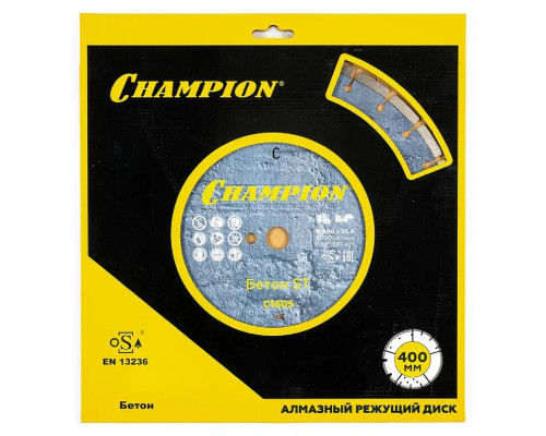 Алмазный диск для резки бетона CHAMPION Concremax Standart 400 (с наполн.сред.тв) C1605