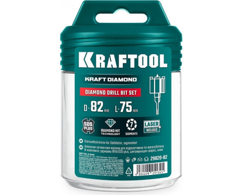 Алмазная коронка для сухого сверления KRAFTOOL 29820-82 для подрозетников