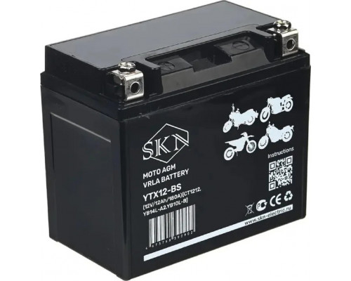 Аккумулятор SKN YTX12-BS 12V 12Ah 180A для мототехники