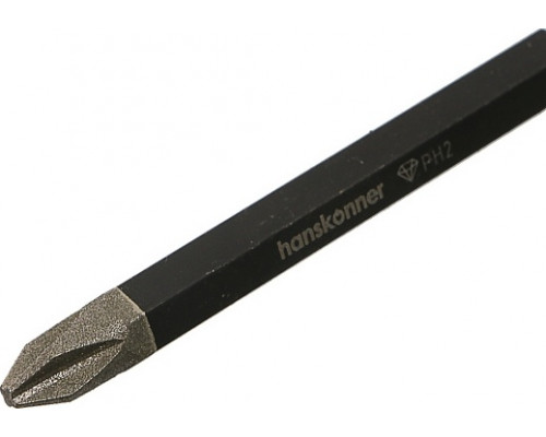 Бита для заворачивания HANSKONNER HKPH2-75-2 ph2x75мм, сталь s2, diamond powder