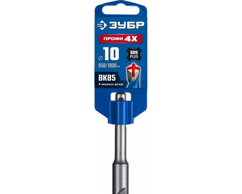 Бур SDS-plus ЗУБР 29313-1000-10 ПРОФИ-4Х 10х1000 мм