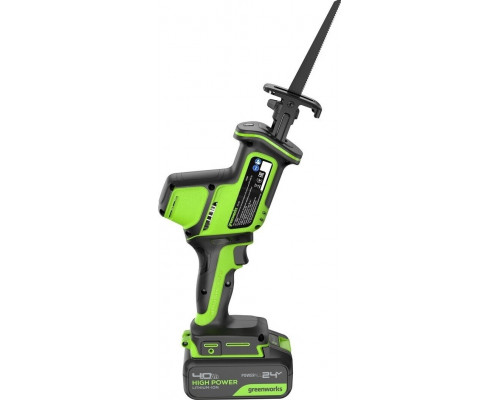 Пила сабельная аккумуляторная GREENWORKS GPT-CRS-25 24V, АКБ 4Ач и ЗУ 1200507CUB