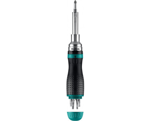 Отвертка KRAFTOOL 25862 KraftMax 19 реверсивная с битами 19-в-1