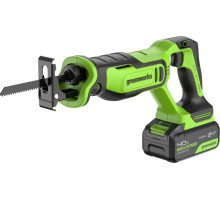 Пила сабельная аккумуляторная GREENWORKS GPT-BLRS-1 24V, АКБ 4Ач и ЗУ 1200607CUB