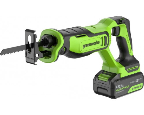 Пила сабельная аккумуляторная GREENWORKS GPT-BLRS-1 24V, АКБ 4Ач и ЗУ 1200607CUB