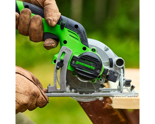 Пила циркулярная аккумуляторная GREENWORKS G24MCS 24V, АКБ 2Ач и ЗУ 1501207CUA