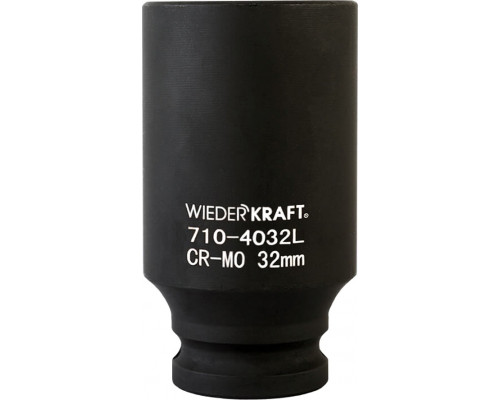 Ударная головка глубокая 6-гранная 1/2" 32 мм WiederKraft WDK-710-4032L