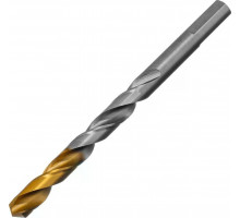 Сверло по металлу Denzel Р6М5, Golden Tip спиральное 9x125мм 718241