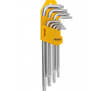 Набор ключей шестигранных Kranz KR-12-5221 Tamper-Torx 9 шт., TT10-TT50, закал., удлин.