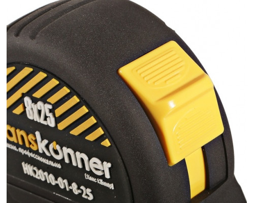 Рулетка HANSKONNER HK2010-01-8-25 с противоударным корпусом softtouch