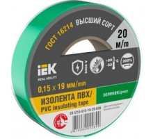 Изолента IEK MIXTAPE 0.15х19мм (рул.20м) зел. EX-IZ10-C15-19-20-K06