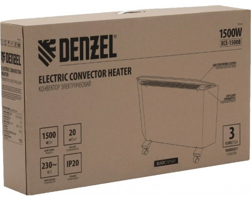 Конвектор Denzel XCE-1500B черный, X-элемент 98128