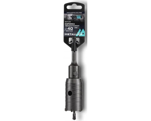 Коронка буровая SDS-plus METALLICA Optima 40x160/100 мм твердосплавная H=50мм, M22,0х2,0 мм, с адаптером 907139