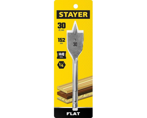 Сверло по дереву STAYER FLAT 30x152мм, перовое 2950-30_z01