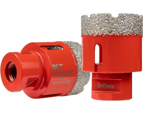 Алмазная коронка для мокрого сверления DLT 0498 для плитки и камня Ceramic Pro, 45мм