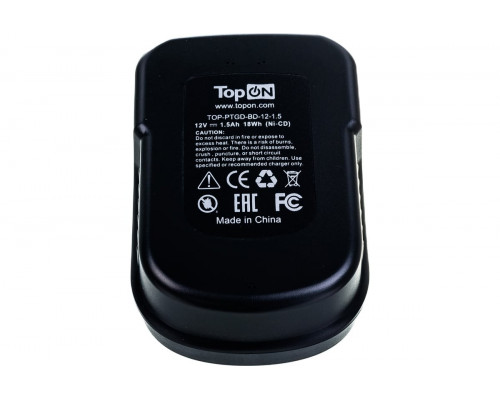 Аккумулятор TopON для Black & Decker BDG 12В, 1.5Ah (Ni-Cd) TOP-PTGD-BD-12-1.5