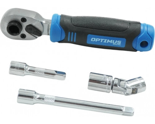 Набор головок и бит 1/4" Optimus OPT-BS3040 с реверсивной трещоткой, 40 предметов