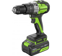 Дрель-шуруповерт аккумуляторная GREENWORKS GD24DD60 ударная, 24V, АКБ 4Ач и ЗУ 3704107CUB