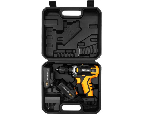 Дрель-шуруповерт аккумуляторная DEKO Sharker 16V в кейсе, 2х2.0Ач 083-1108