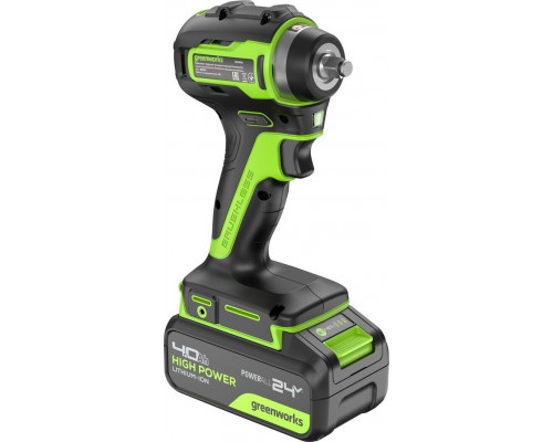 Гайковерт аккумуляторный GREENWORKS G24IW200 ударный, 24V, АКБ 4Ач и ЗУ 3803607CUB