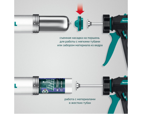Пистолет для герметика KRAFTOOL ULTRA 310 мл универсальный закрытый 06677-31