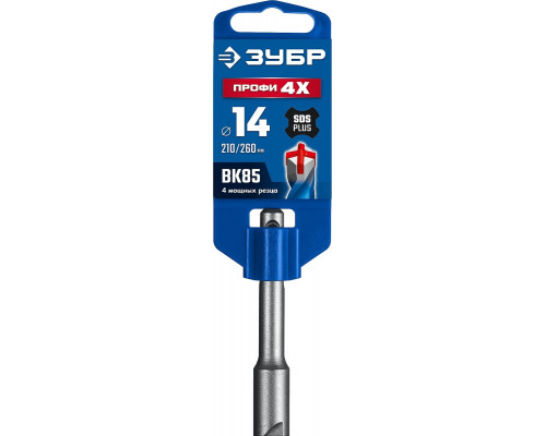 Бур SDS-plus ЗУБР ПРОФИ-4Х 14x260 мм 29313-260-14
