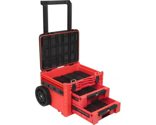 Ящик для инструмента DLT №1 с выдвижными отсеками 2+1, серия red pro, 60х51х42 4060
