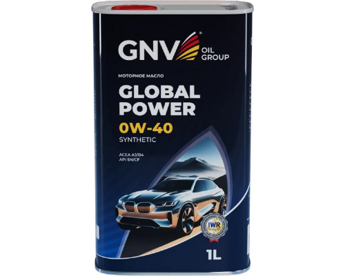 Масло моторное GNV Global Power 0W40 Synthetic 1 л (металл. канистра) GGP1M11064010130040001
