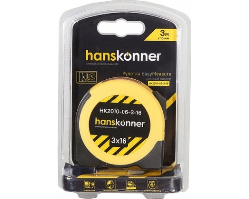 Рулетка HANSKONNER HK2010-06-3-16 3x16 мм с окном для считывания внутренних размеров