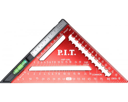Угольник Свенсона P.I.T. HSQR04-0180B плотницкий с уровнем, 180 мм