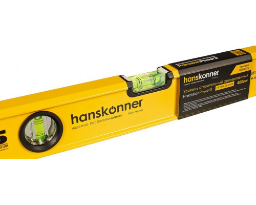 Уровень строительный алюминиевый HANSKONNER HK2015-03-0400, 400 мм