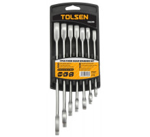 Набор комбинированных ключей TOLSEN TT15229 трещоточных 8-19 мм, 7 пр.