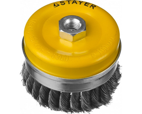Щетка для УШМ STAYER PROFESSIONAL чашечная усиленная жгутированная стальная проволок 35137-100