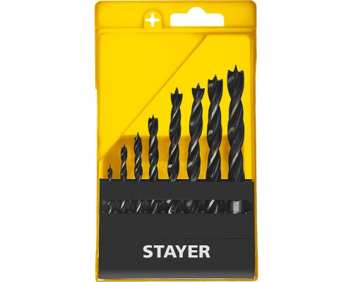 Набор сверл по дереву STAYER M-type 8 шт., 3-4-5-6-7-8-9-10, 2942-H8_z02