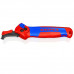 Нож для снятия изоляции KNIPEX KN-1650145SB с пяткой и трещоткой, 146 мм, 2К ручка