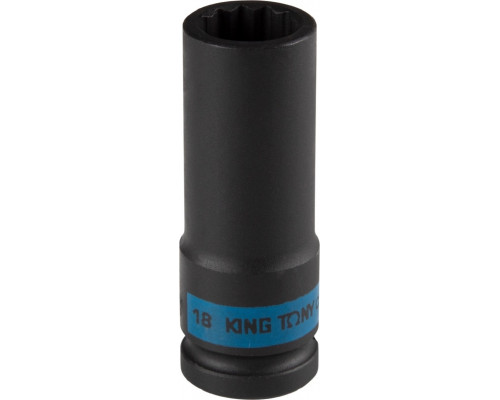 Ударная головка 12-ти гранная 1/2" KING TONY 443018M глубокая 18 мм
