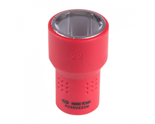 Головка торцевая диэлектрическая KING TONY 6-гранная 1/2", 22 мм 4335VE22M