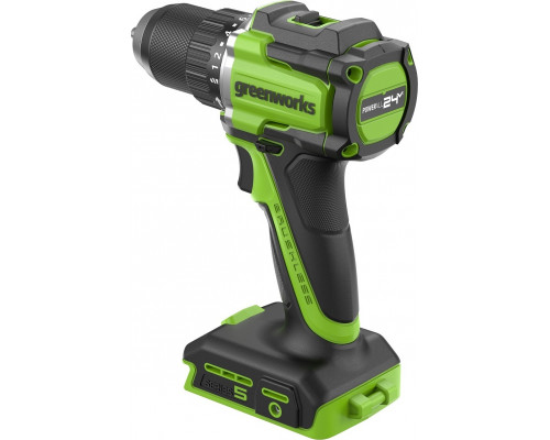 Дрель-шуруповерт аккумуляторная GREENWORKS 3708407 24V, б/щет, 30/60 Hм, Antikickback, LED, без АКБ и