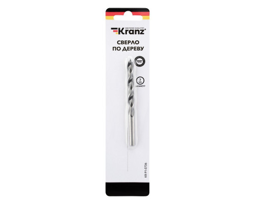 Сверло по дереву Kranz 7х105 мм цилиндр. хвост. KR-91-0736