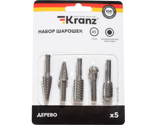 Набор бор-фрез по дереву Kranz KR-91-0798 5 шт.