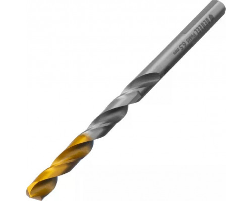Сверло по металлу Denzel Р6М5, Golden Tip спиральное 6,5x100мм 718236