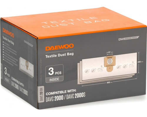 Фильтр-мешки DAEWOO DAVC 20TBH синтетические 3 шт. для DAVC 2000, DAVC 2000S