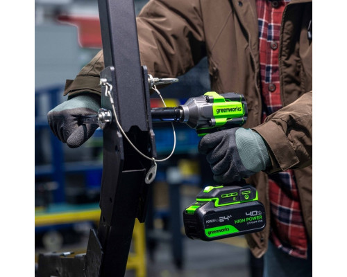 Гайковерт аккумуляторный GREENWORKS IW5500 24V, АКБ 5Ач и ЗУ 3805007CUG