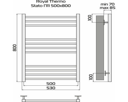 Полотенцесушитель ROYAL THERMO Statо П11 500х800 НС-1433963