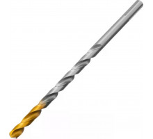 Сверло по металлу Denzel Р6М5, Golden Tip спиральное 7,0х156 мм, удлиненное 718258