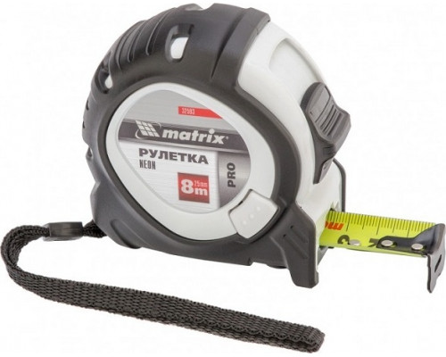 Рулетка MATRIX 32593 Neon, 8 м x 25 мм