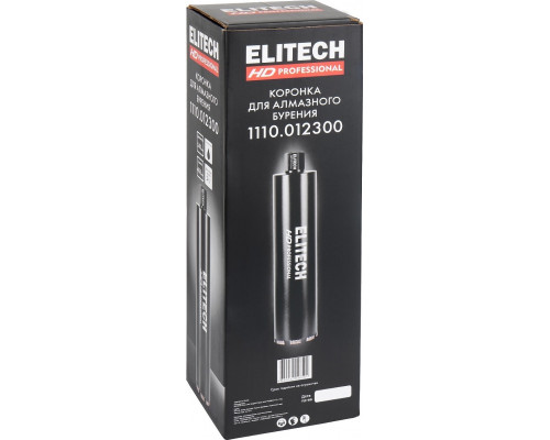 Алмазная коронка для мокрого сверления ELITECH 1110.012300 HD с охлаждением, 142х450, 1 1/4
